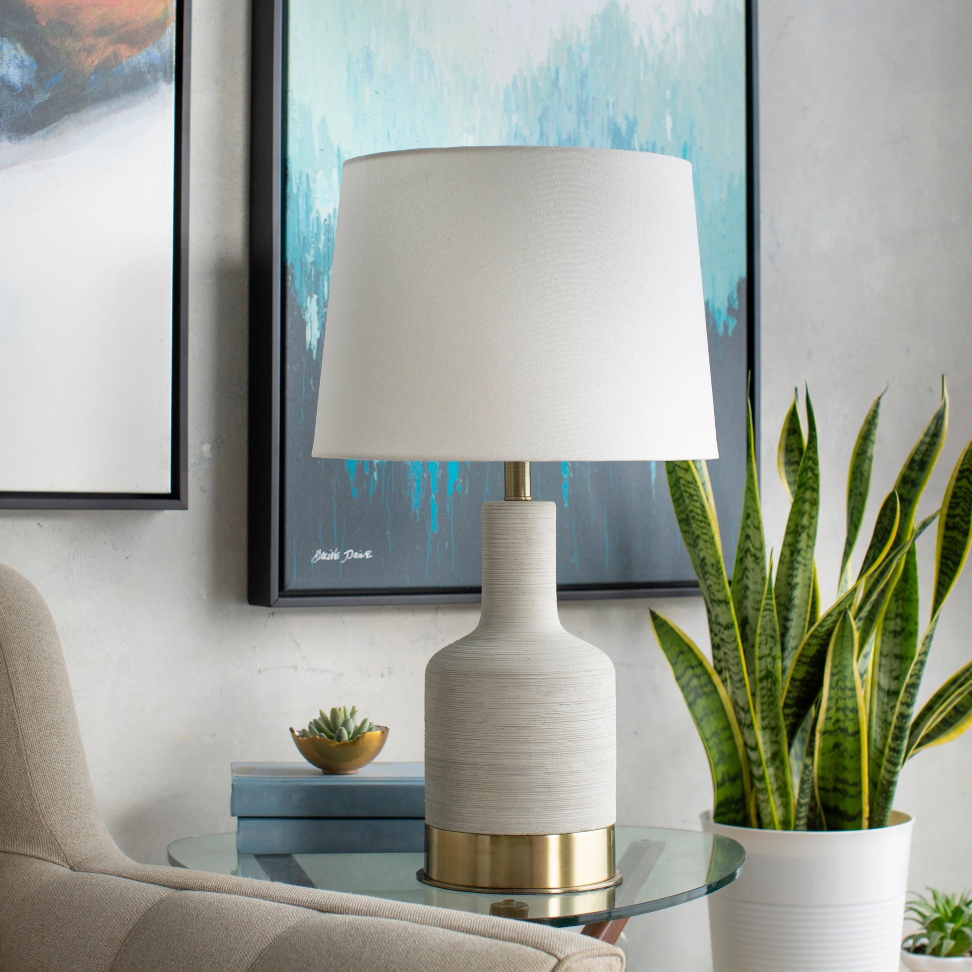 Brae - 23675 by Surya. Made from linen, concrete, metal in a modern style.