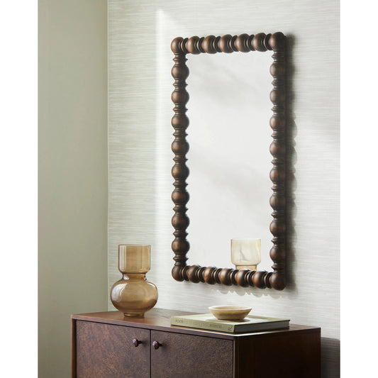 Brennan Accent Mirror by Livabliss in frame: dark brown and antiqued. Made from pine in a unique style.