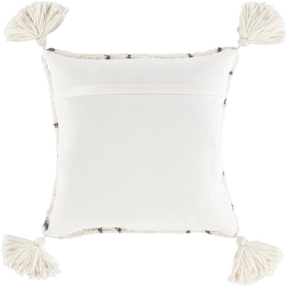 Braith Pillow - 31711 by Livabliss in cream, charcoal. Made from 100% polyester, 100% cotton in a eclectic & global style.