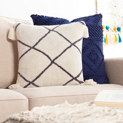 Braith Pillow - 31711 by Livabliss in cream, charcoal. Made from 100% polyester, 100% cotton in a eclectic & global style.