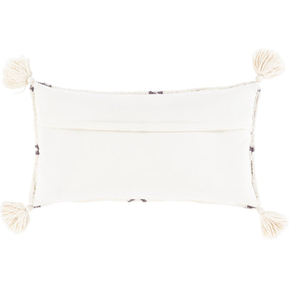 Braith Pillow - 21681 by Livabliss in cream, charcoal. Made from 100% polyester, 100% cotton in a eclectic & global style.