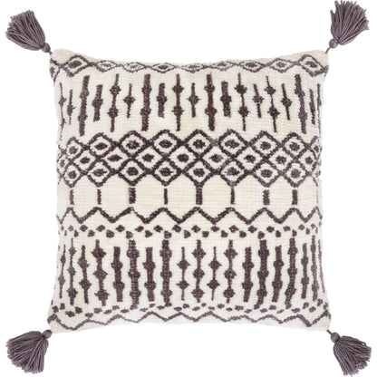 Braith Pillow - 32712 by Surya in charcoal, cream. Made from 100% polyester, 100% cotton in a eclectic & global style.