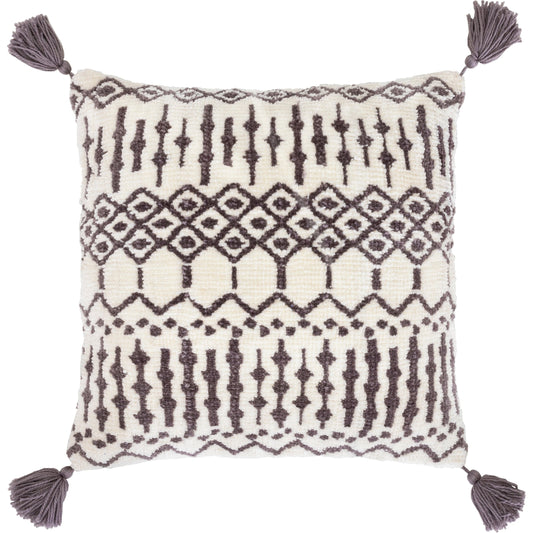 Braith Pillow - 32712 by Surya in charcoal, light beige. Made from 100% polyester, 100% cotton in a eclectic & global style.