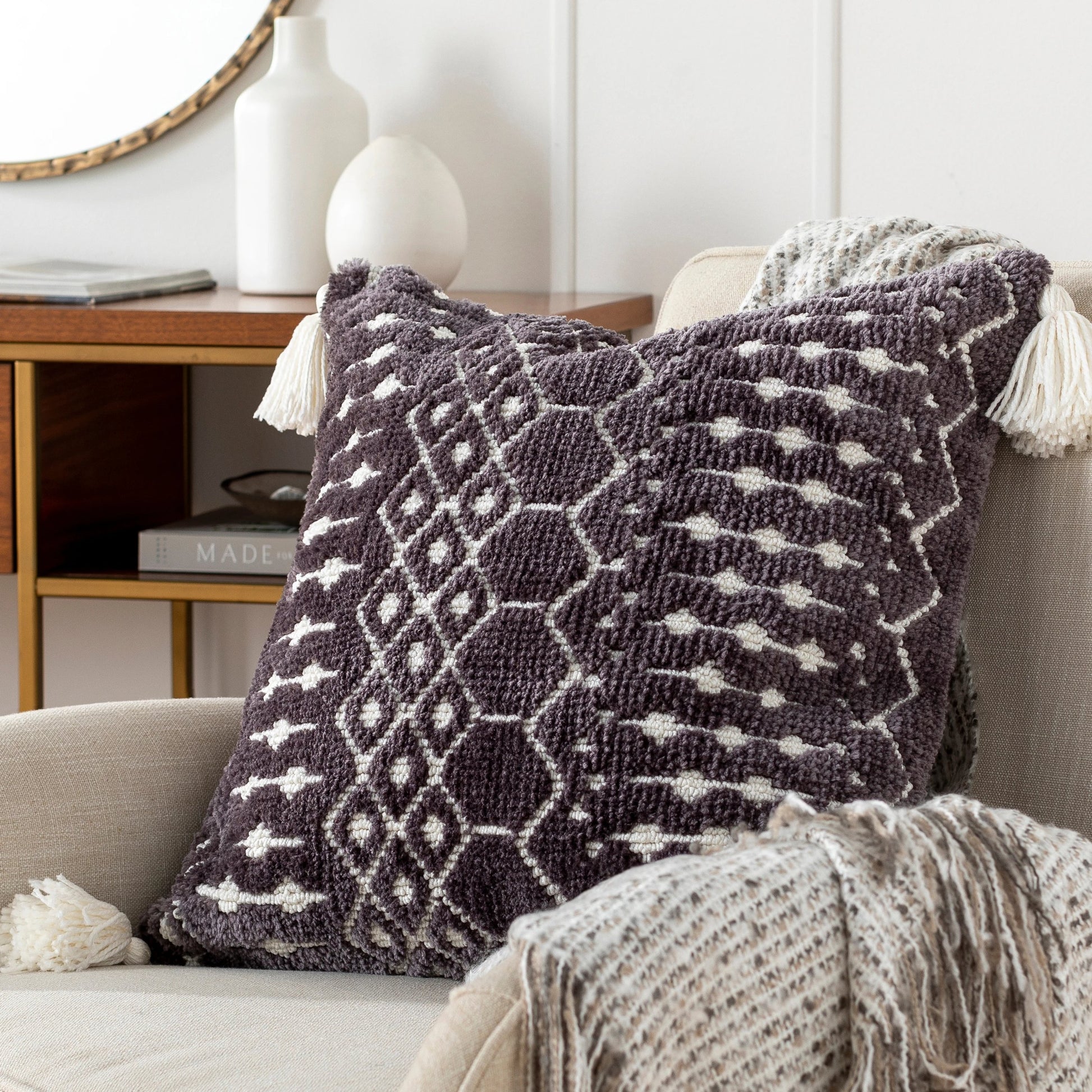 Braith Pillow - 26727 by Surya. Made from 100% polyester, 100% cotton in a eclectic & global style.