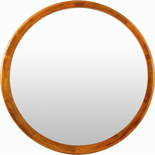 Brisbane Accent Mirror - 539229 by Surya in frame: brown and hand finished. Made from mango wood in a modern style.