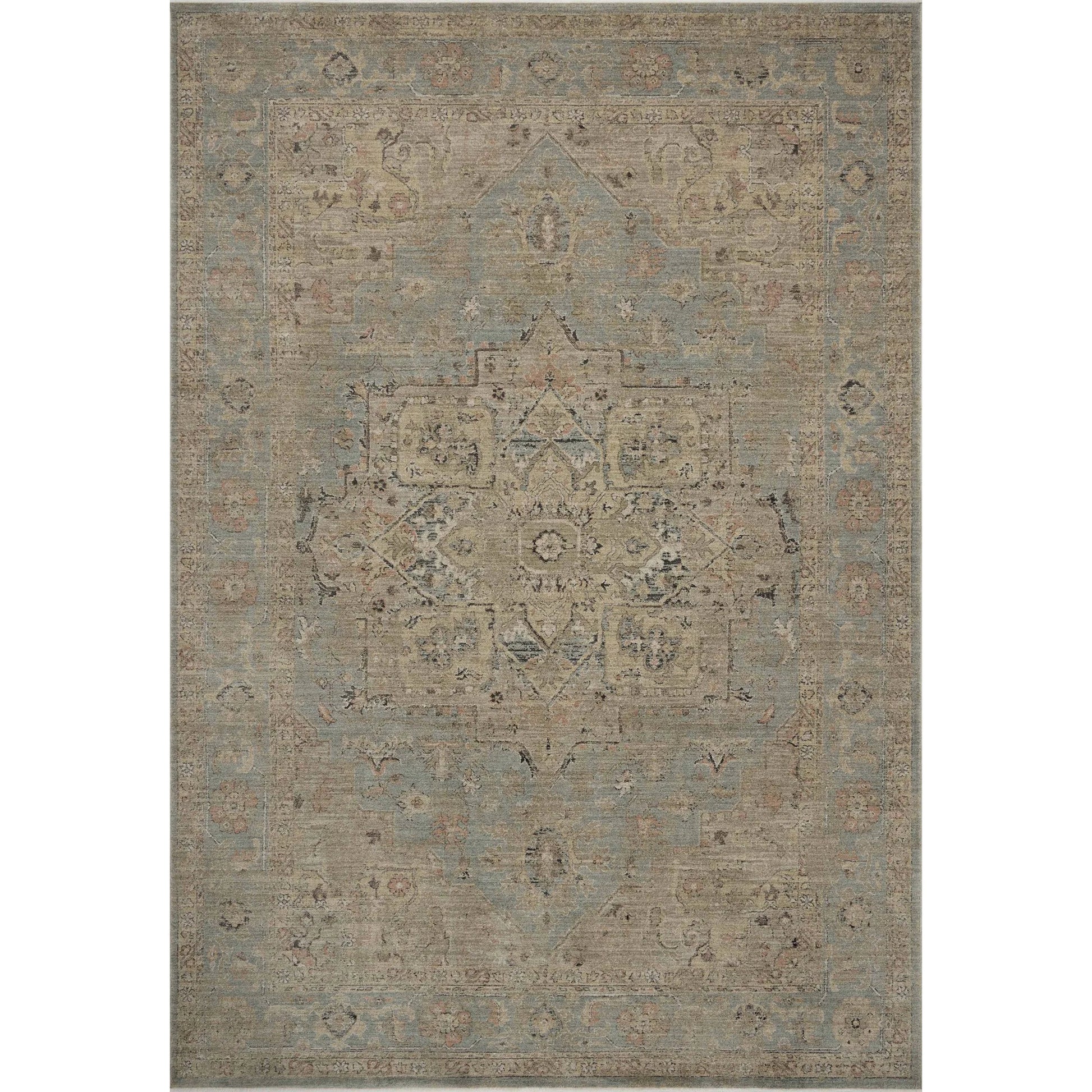 Briar BRR-01 Rug by Loloi in sky, moss. Made from 100% polyester in a 