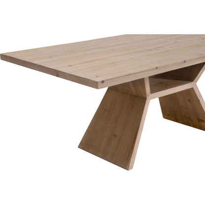Bridge Dining Table by Essentials For Living in smoke gray pine. Made from solid reclaimed pine wood, reclaimed pine veneer in a unique style.