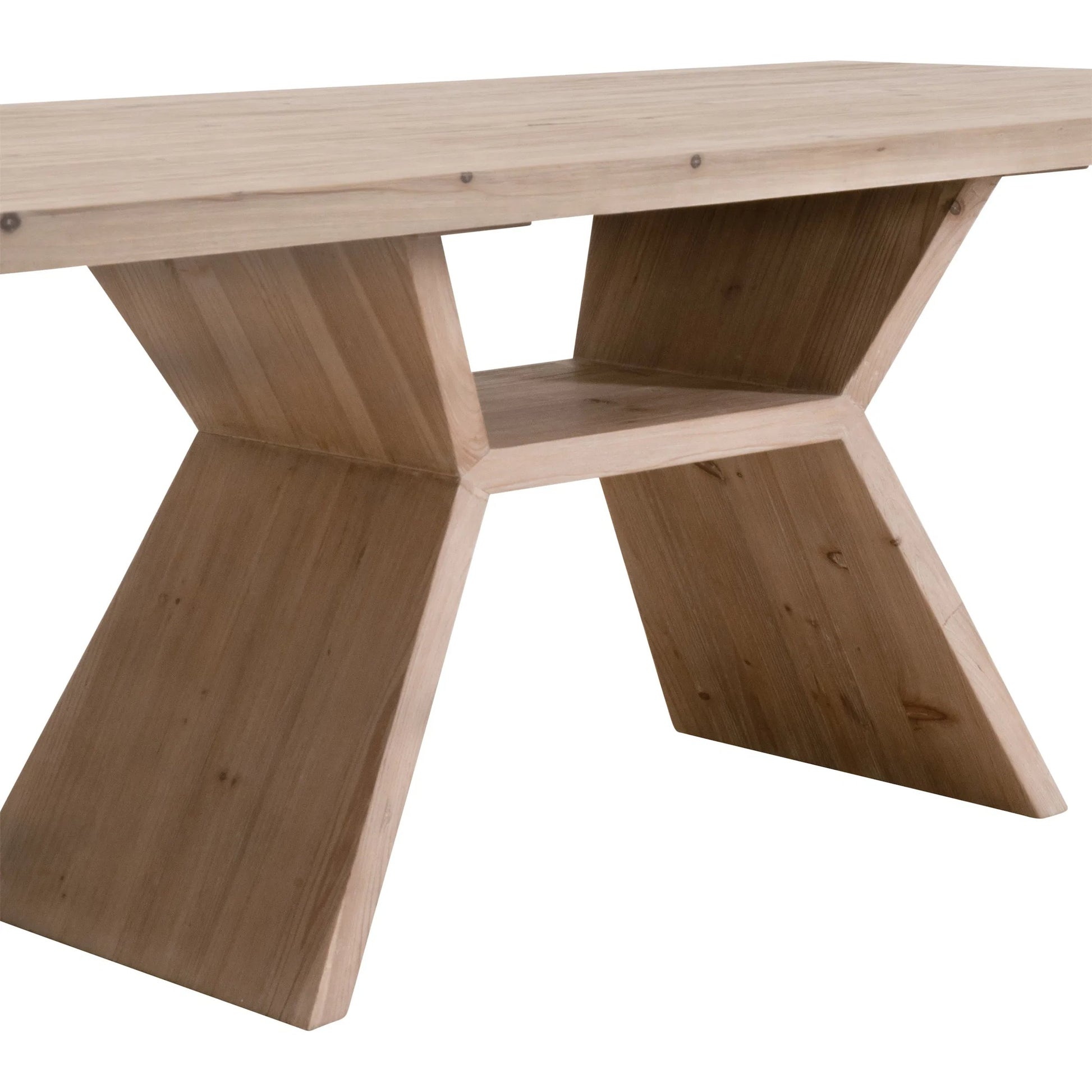 Bridge Dining Table by Essentials For Living in smoke gray pine. Made from solid reclaimed pine wood, reclaimed pine veneer in a unique style.