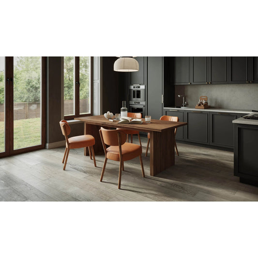 Britanica Dining Table by LH Imports in brown and brown. Made from reclaimed pine in a unique style.