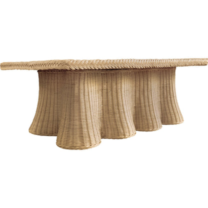 Britney Rectangular Coffee Table by Worlds Away in natural. Made from wicker, rattan in a rustic style.