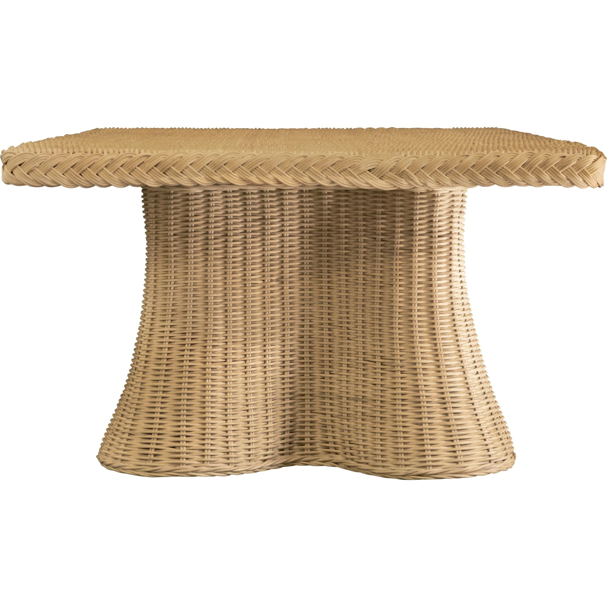 Britney Rectangular Coffee Table by Worlds Away in natural. Made from wicker, rattan in a rustic style.