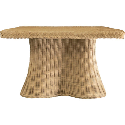 Britney Rectangular Coffee Table by Worlds Away in natural. Made from wicker, rattan in a rustic style.