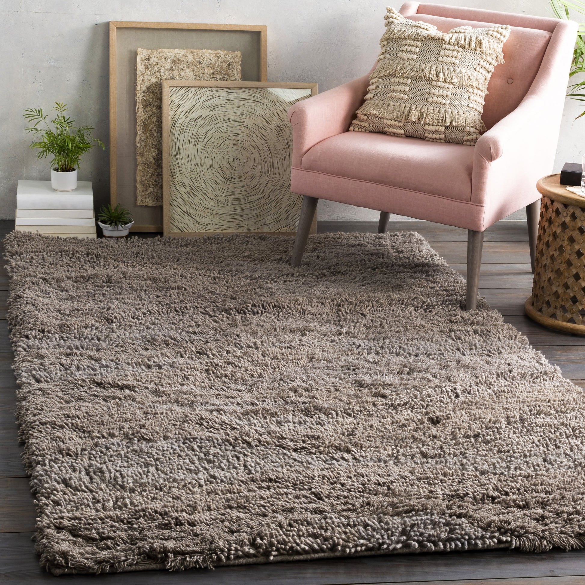 Berkley BRK-3304 Rug by Surya in medium gray. Made from 100% wool in a unique style.