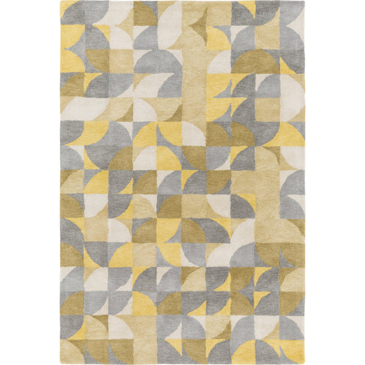 BRL-2013 Rug by Surya in yellow, slate, medium gray, tan, cream. Made from 100% viscose in a unique style.