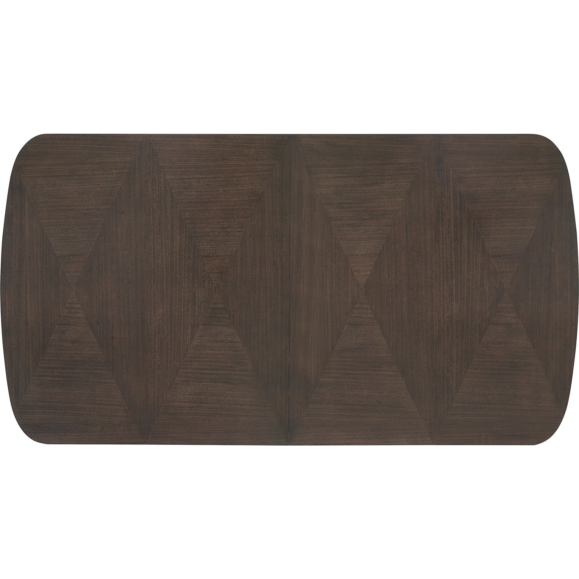 Asher Park Leg Dining Table by Pulaski Furniture in piano brown. Made from eucalyptus veneers in a unique style.