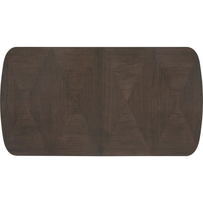 Asher Park Leg Dining Table by Pulaski Furniture in piano brown. Made from eucalyptus veneers in a unique style.