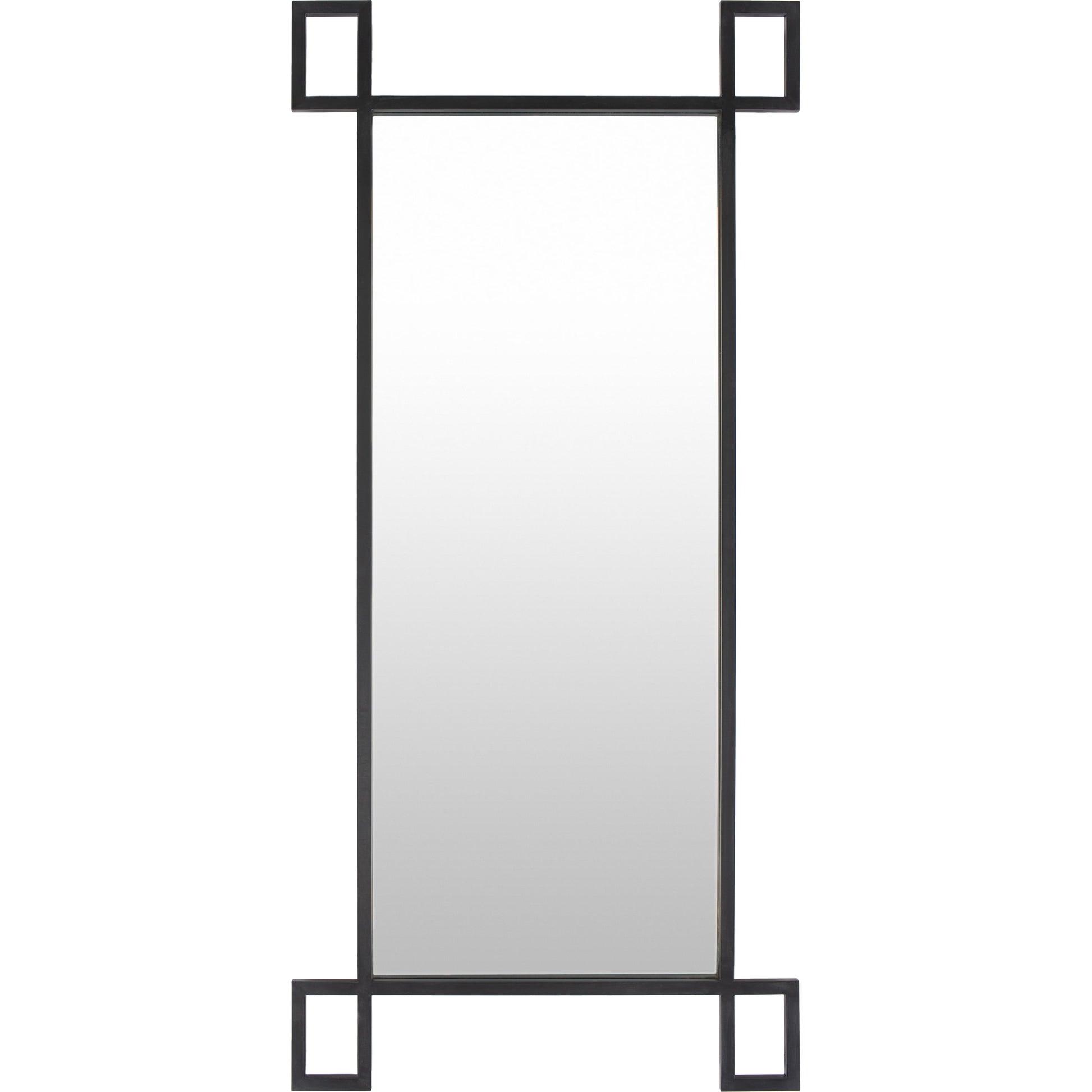 Brim Mirror - 24378 by Surya in black and black. Made from metal - iron in a modern style.