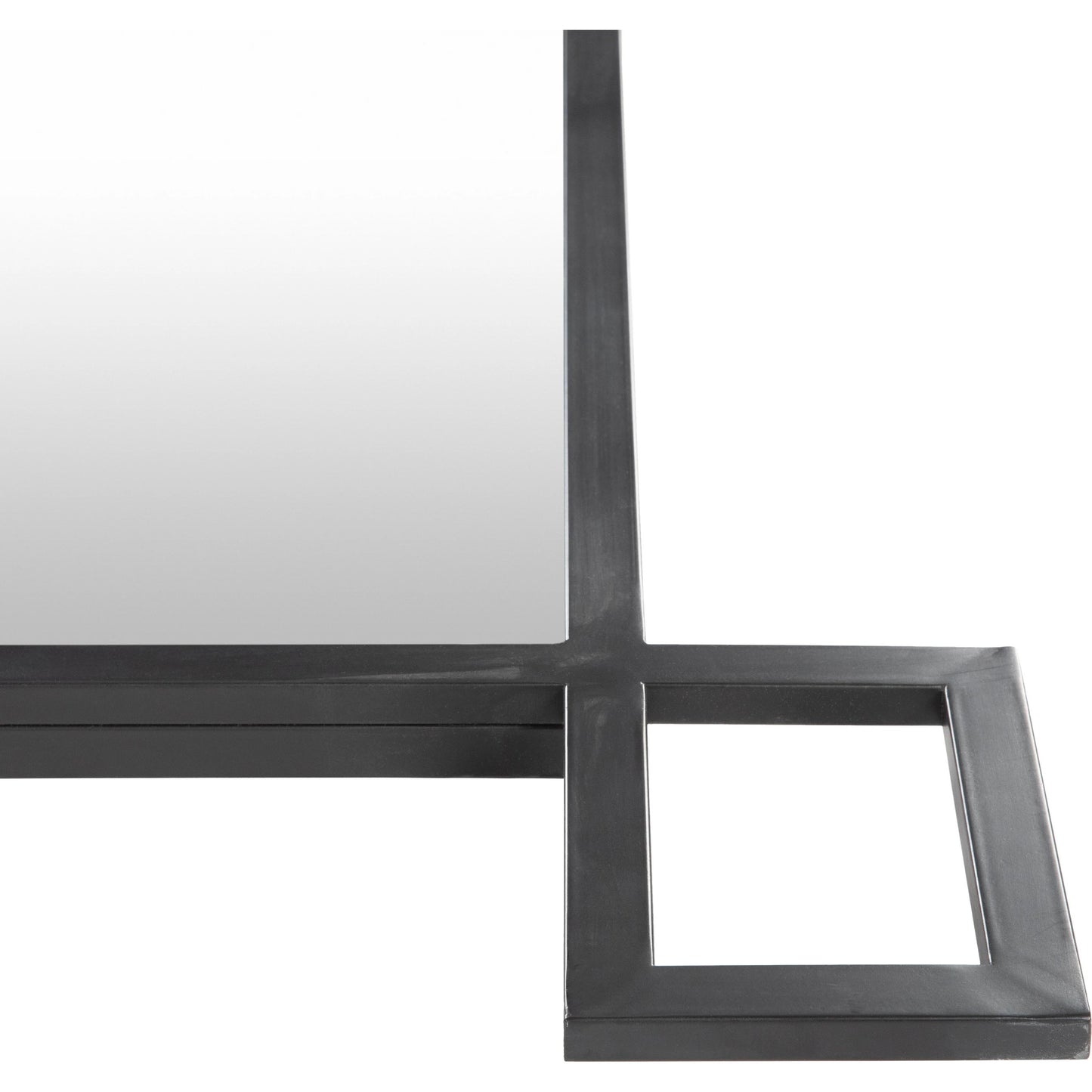 001 SR-756654 | Closeup | Brim Mirror - 24378 by Surya in black and black. Made from metal - iron in a modern style.