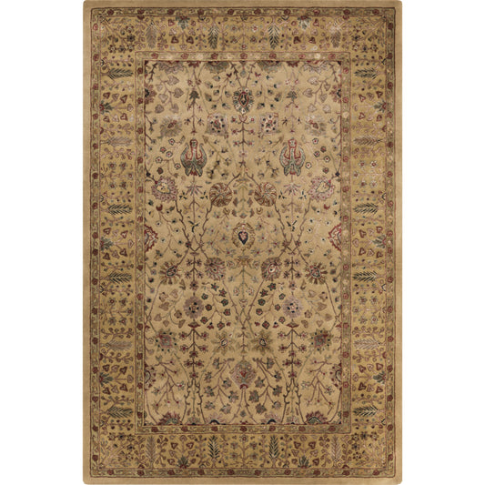 BRN-2001 Rug by Surya in light beige, light brown, burgandy, olive, medium brown. Made from 70% new zealand wool, 30% viscose in a unique style.