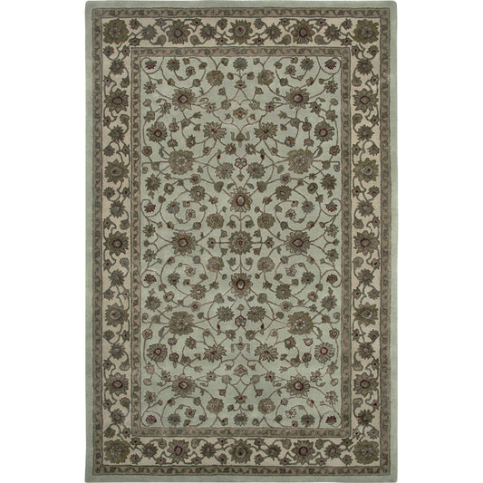 BRN-2006 Rug by Surya in sage, seafoam, dark green, black, light sage. Made from 70% new zealand wool, 30% viscose in a unique style.