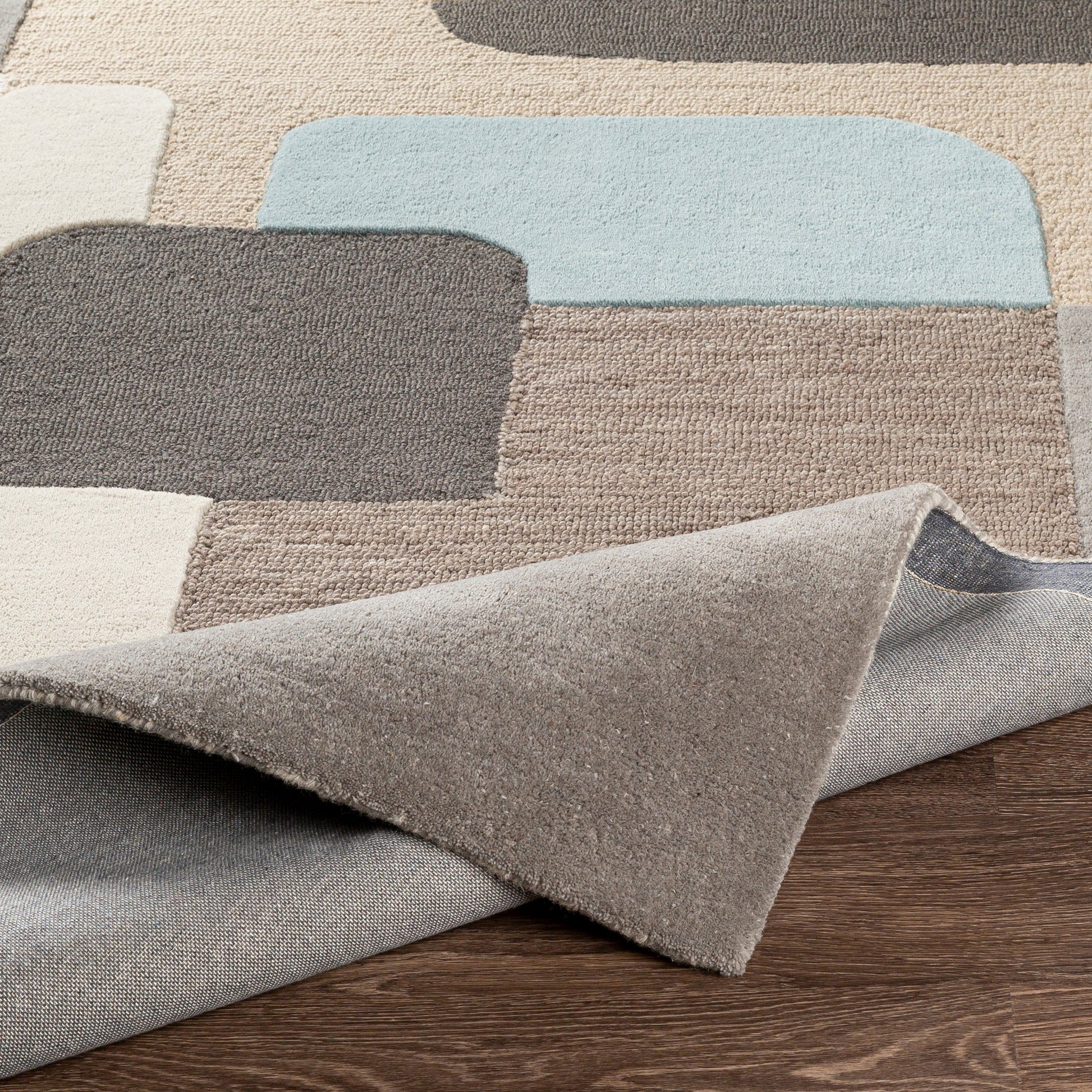 Brooklyn Rug - 26233 by Livabliss in yellow, beige, charcoal, pale blue, light beige. Made from 100% wool in a unique style.