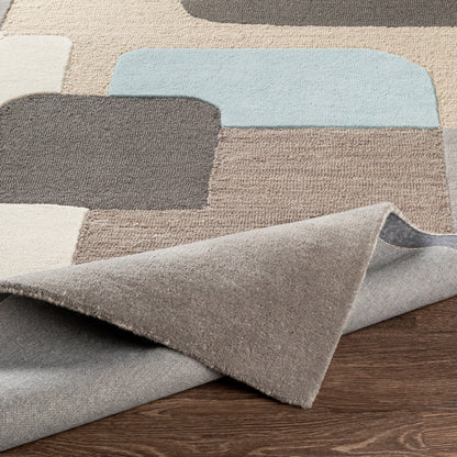Brooklyn Rug - 26233 by Livabliss in yellow, beige, charcoal, pale blue, light beige. Made from 100% wool in a unique style.