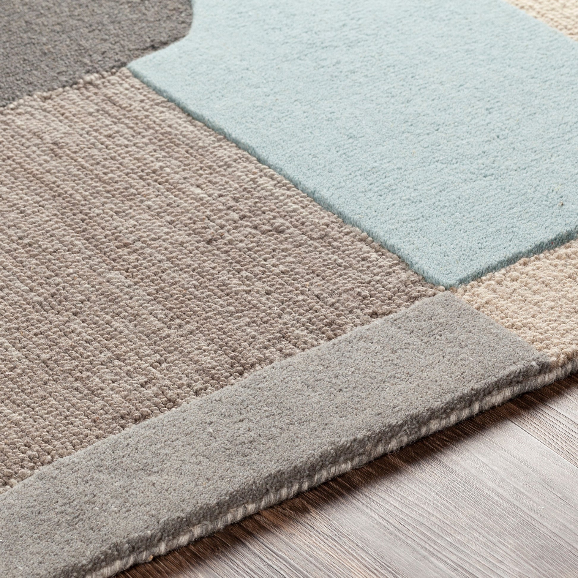 Brooklyn Rug - 26233 by Livabliss in yellow, beige, charcoal, pale blue, light beige. Made from 100% wool in a unique style.