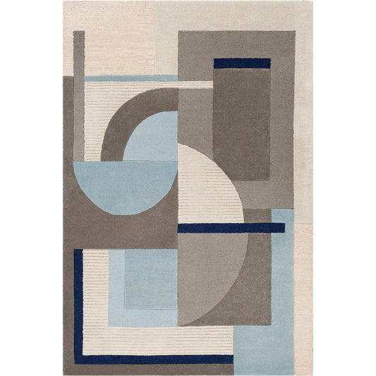 Brooklyn Rug - 26210 by Surya in pale blue, charcoal, beige, light beige, dark blue. Made from 100% wool in a unique style.