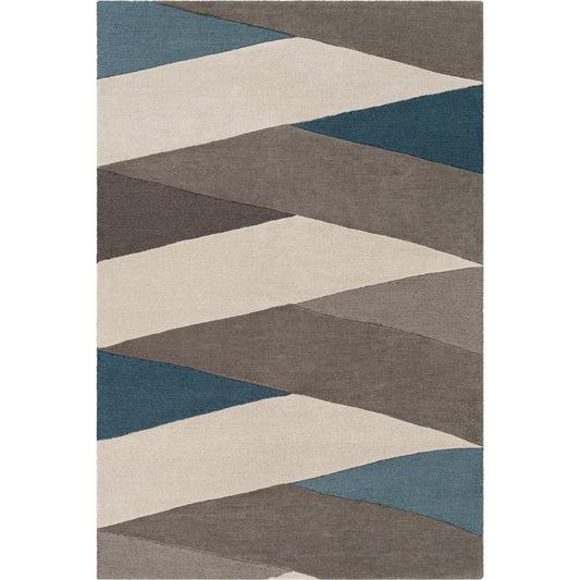 Brooklyn Rug - 26246 by Surya in teal, beige, charcoal, medium gray. Made from 100% wool in a unique style.