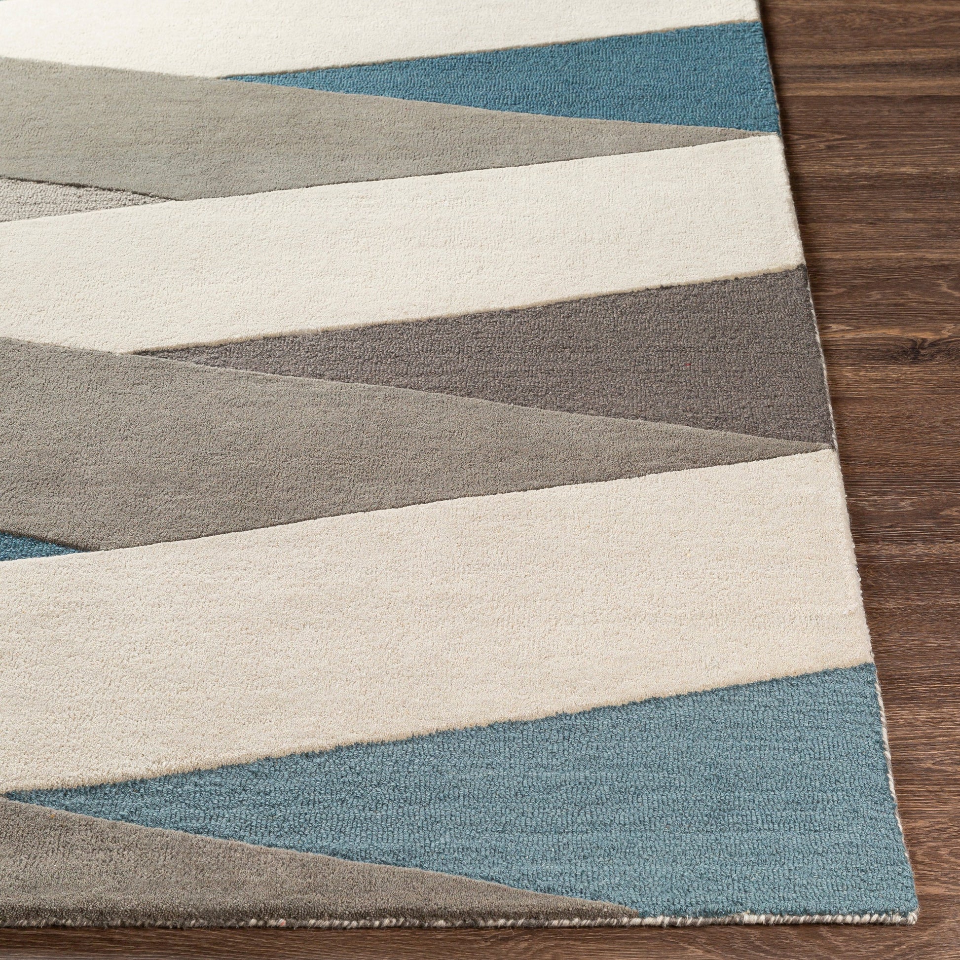 Brooklyn Rug - 26246 by Surya in teal, beige, charcoal, medium gray. Made from 100% wool in a unique style.