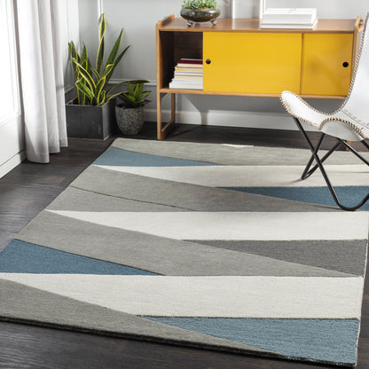 Brooklyn Rug - 26246 by Surya in teal, beige, charcoal, medium gray. Made from 100% wool in a unique style.