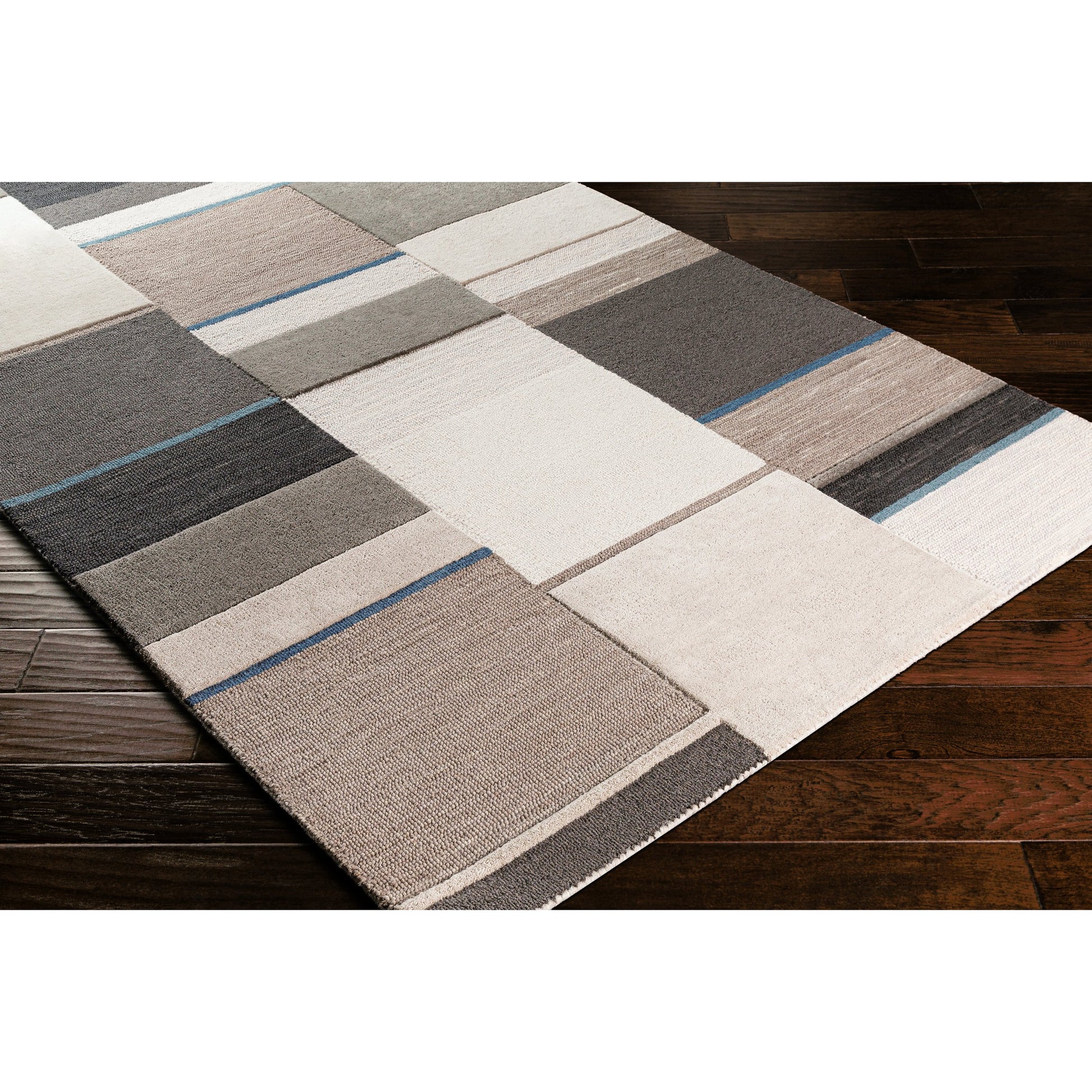 Brooklyn Rug - 26203 by Surya in teal, medium gray, beige, brown, charcoal. Made from 100% wool in a unique style.
