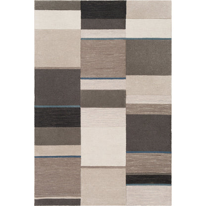 Brooklyn Rug - 26203 by Surya in teal, medium gray, beige, brown, charcoal. Made from 100% wool in a unique style.