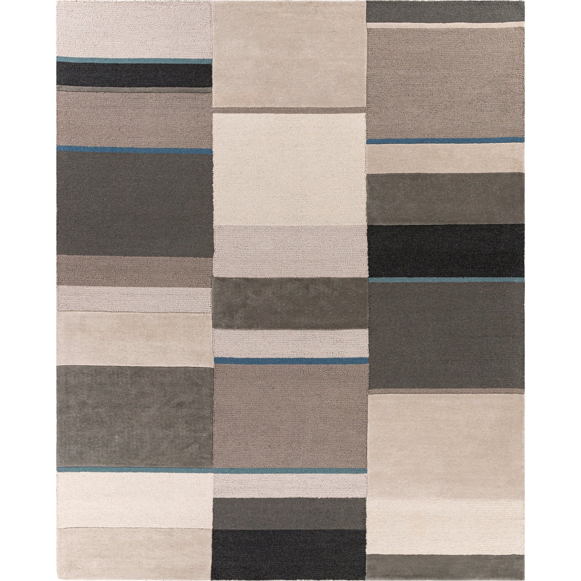 Brooklyn Rug - 26203 by Surya in teal, medium gray, beige, brown, charcoal. Made from 100% wool in a unique style.
