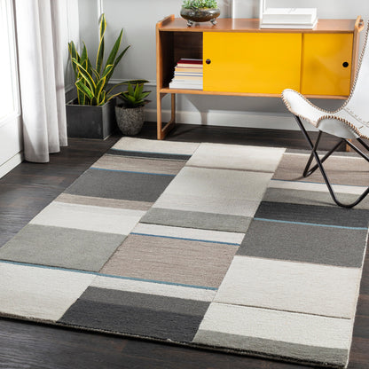 Brooklyn Rug - 26203 by Surya in teal, medium gray, beige, brown, charcoal. Made from 100% wool in a unique style.