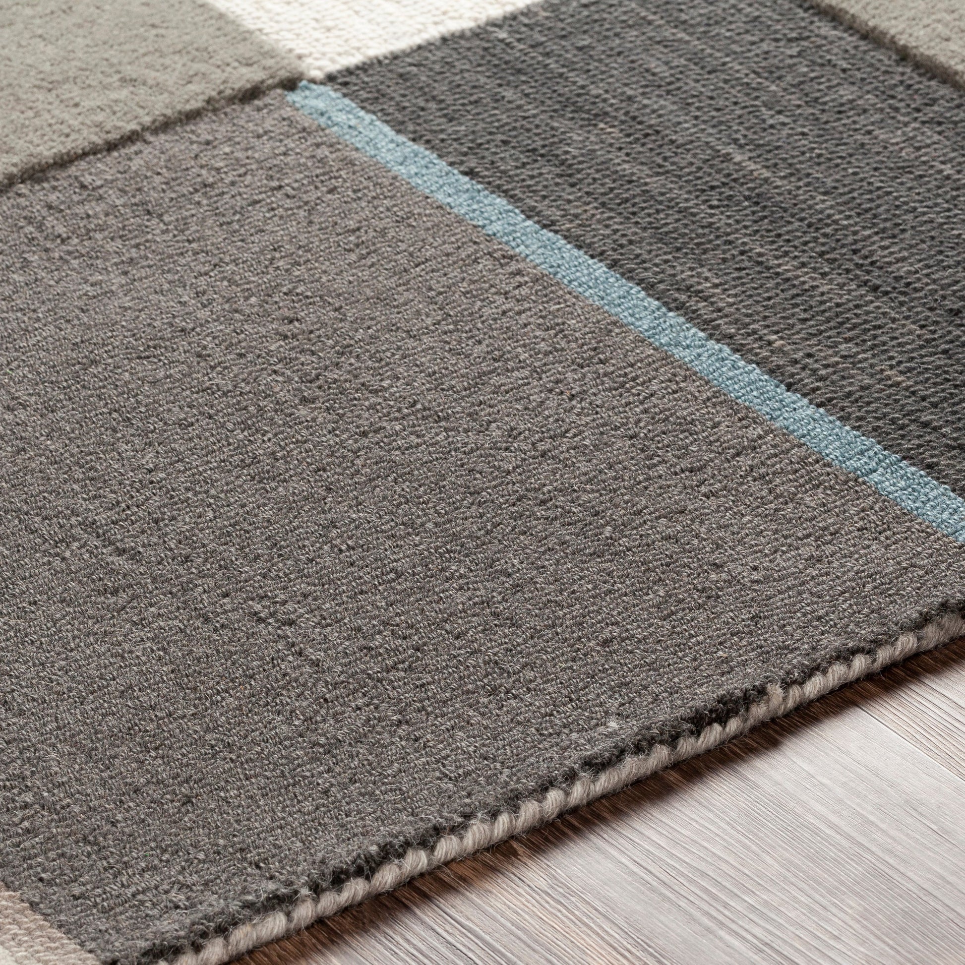 Brooklyn Rug - 26203 by Surya in teal, medium gray, beige, brown, charcoal. Made from 100% wool in a unique style.