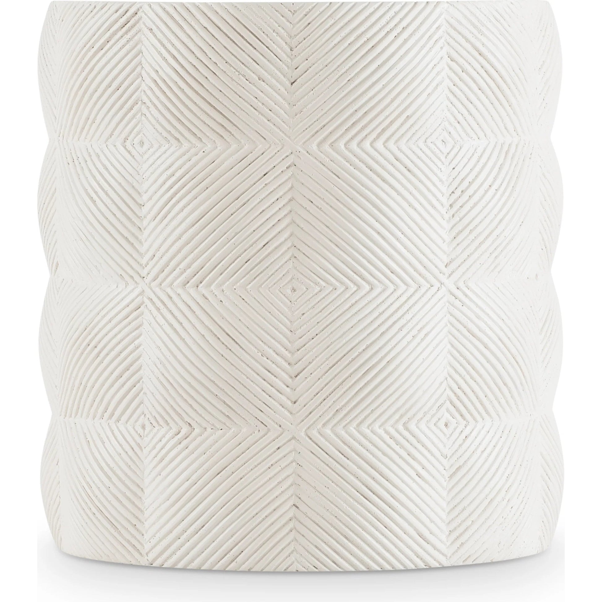 Ballantyne Side Table by Bernhardt in white, cream. Made from stone in a unique style.