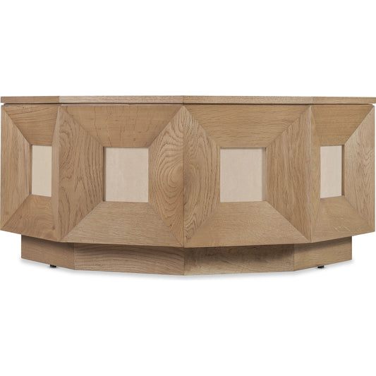 Commerce and Market Haven Cocktail Table by Hooker Furniture in medium wood and natural oak. Made from oak solids, oak veneers, marble in a unique style.