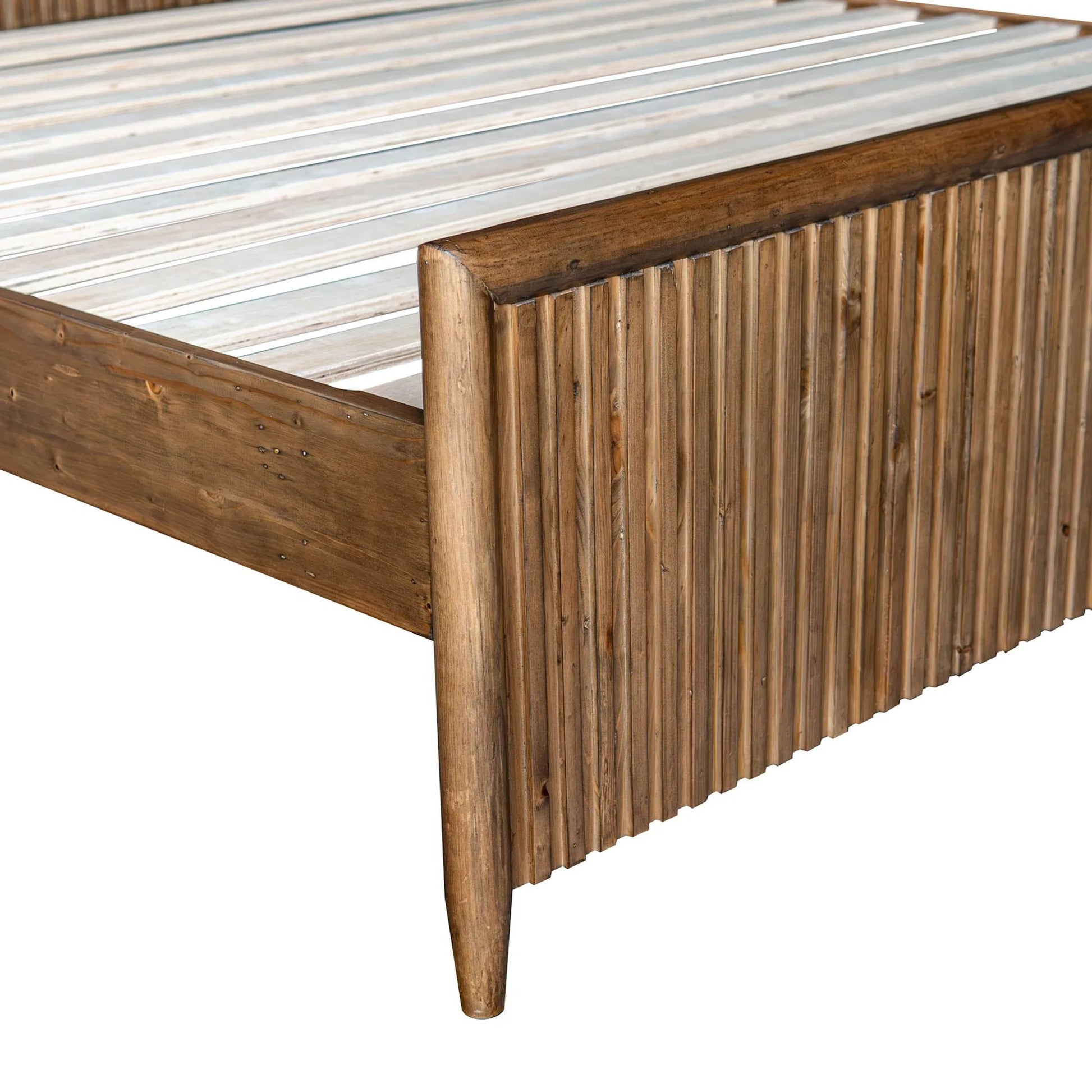 Britanica Bed by LH Imports in brown and brown. Made from reclaimed pine in a transitional style.