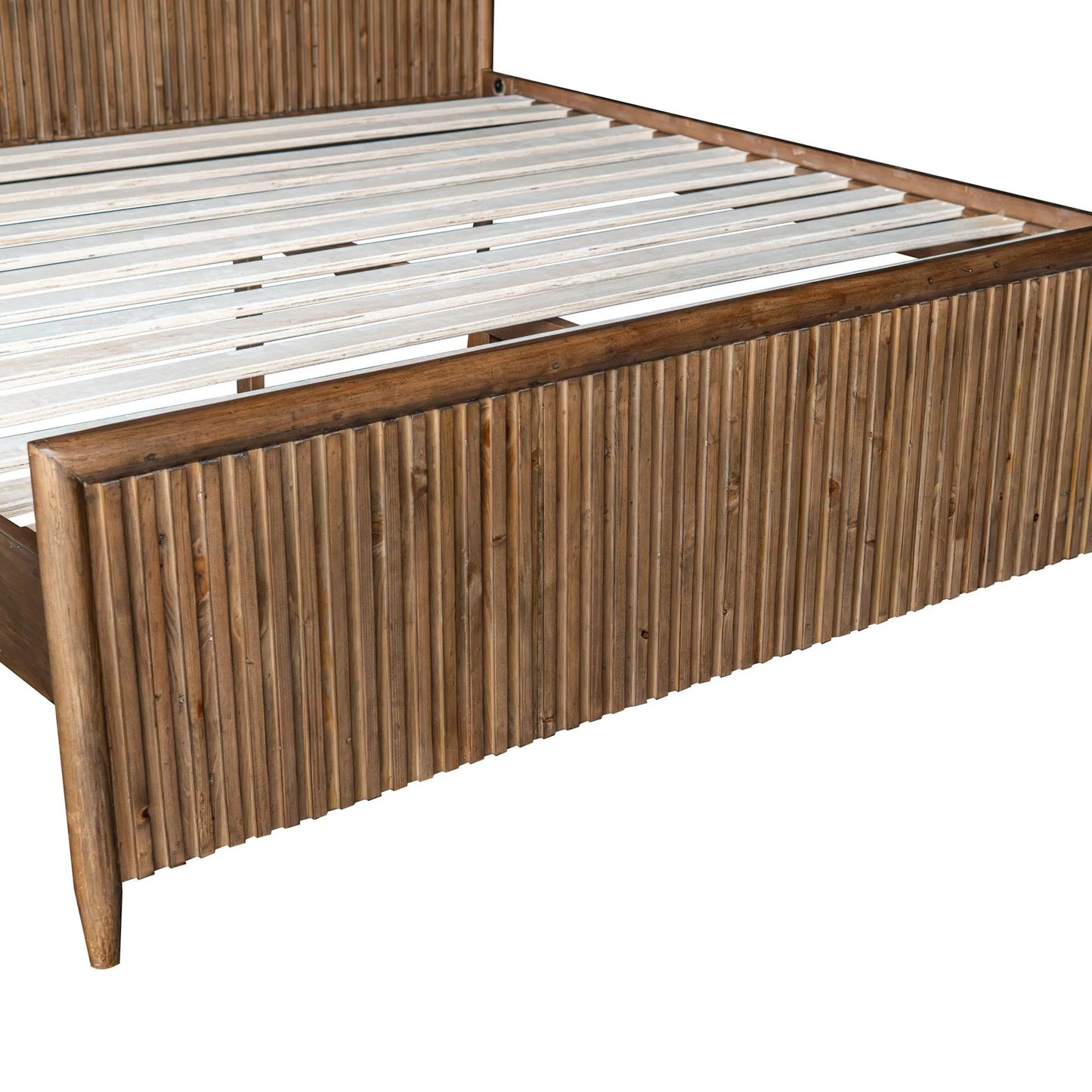 019 SI-2324977 | Closeup | Britanica Bed by LH Imports in brown and brown. Made from reclaimed pine in a transitional style.