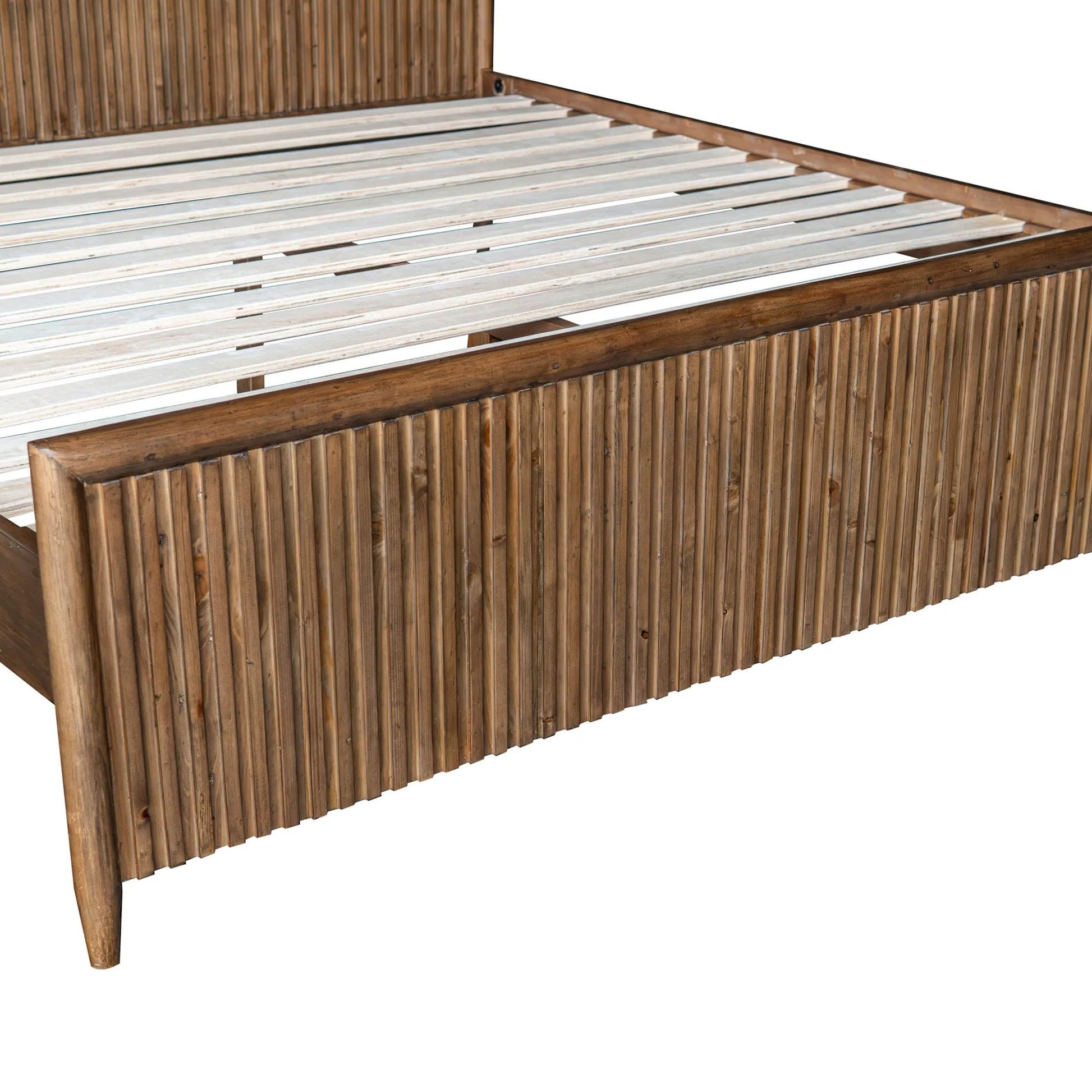 Britanica Bed by LH Imports in brown and brown. Made from reclaimed pine in a transitional style.