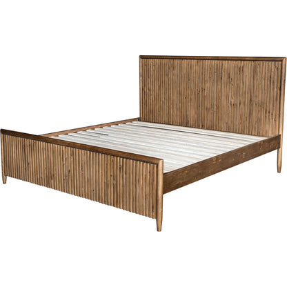 Britanica Bed by LH Imports in brown and brown. Made from reclaimed pine in a transitional style.