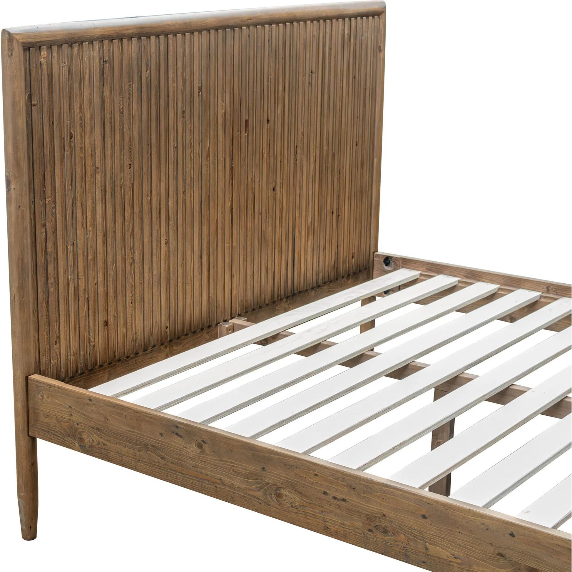 Britanica Bed by LH Imports in brown and brown. Made from reclaimed pine in a transitional style.