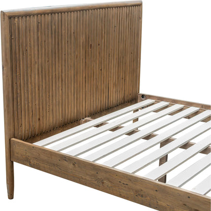 Britanica Bed by LH Imports in brown and brown. Made from reclaimed pine in a transitional style.