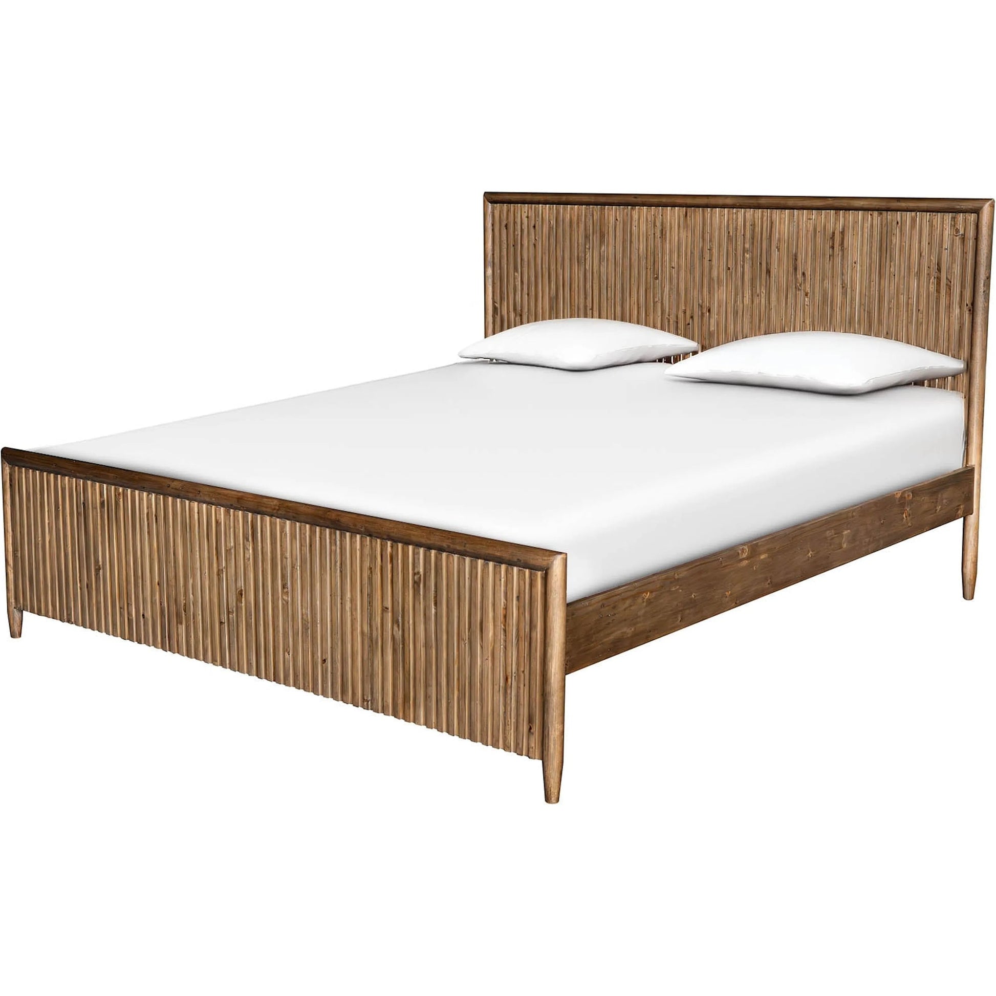 Britanica Bed by LH Imports in brown and brown. Made from reclaimed pine in a transitional style.
