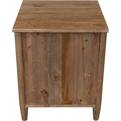 Britanica 2-Drawer Nightstand by LH Imports in brown and brown, brass. Made from fsc reclaimed pine, brass handles in a transitional style.
