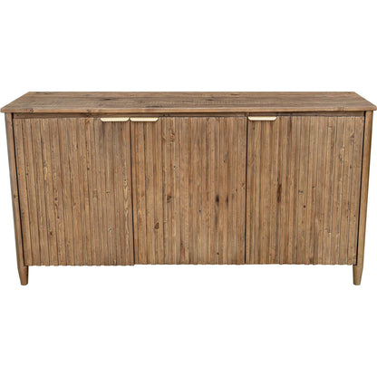 Britanica Sideboard by LH Imports in brown and brown, brass. Made from reclaimed pine, brass in a transitional style.