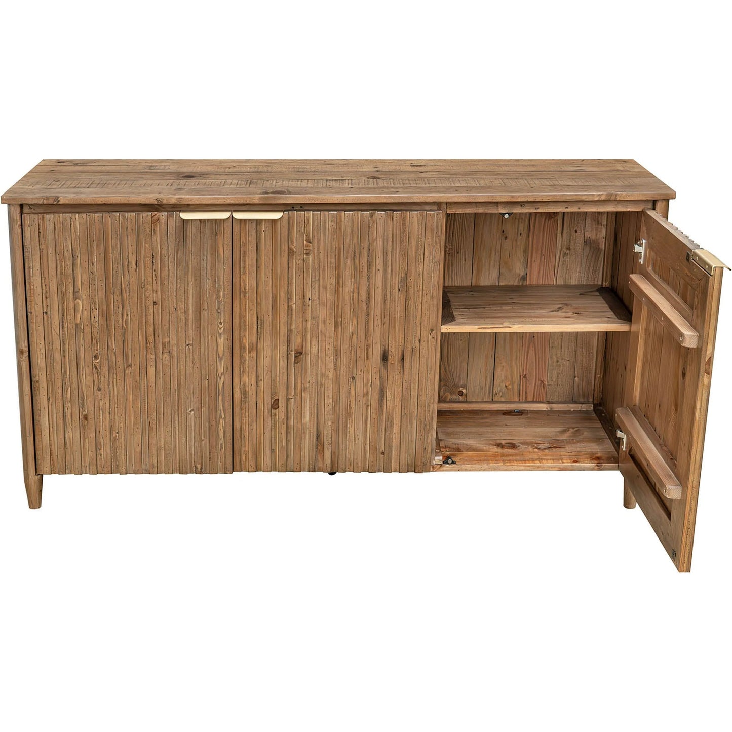003 SI-2324980 | Additional Silo | Britanica Sideboard by LH Imports in brown and brown, brass. Made from reclaimed pine, brass in a transitional style.