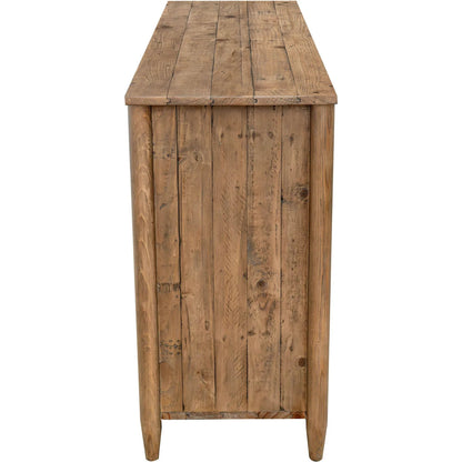 Britanica Sideboard by LH Imports in brown and brown, brass. Made from reclaimed pine, brass in a transitional style.