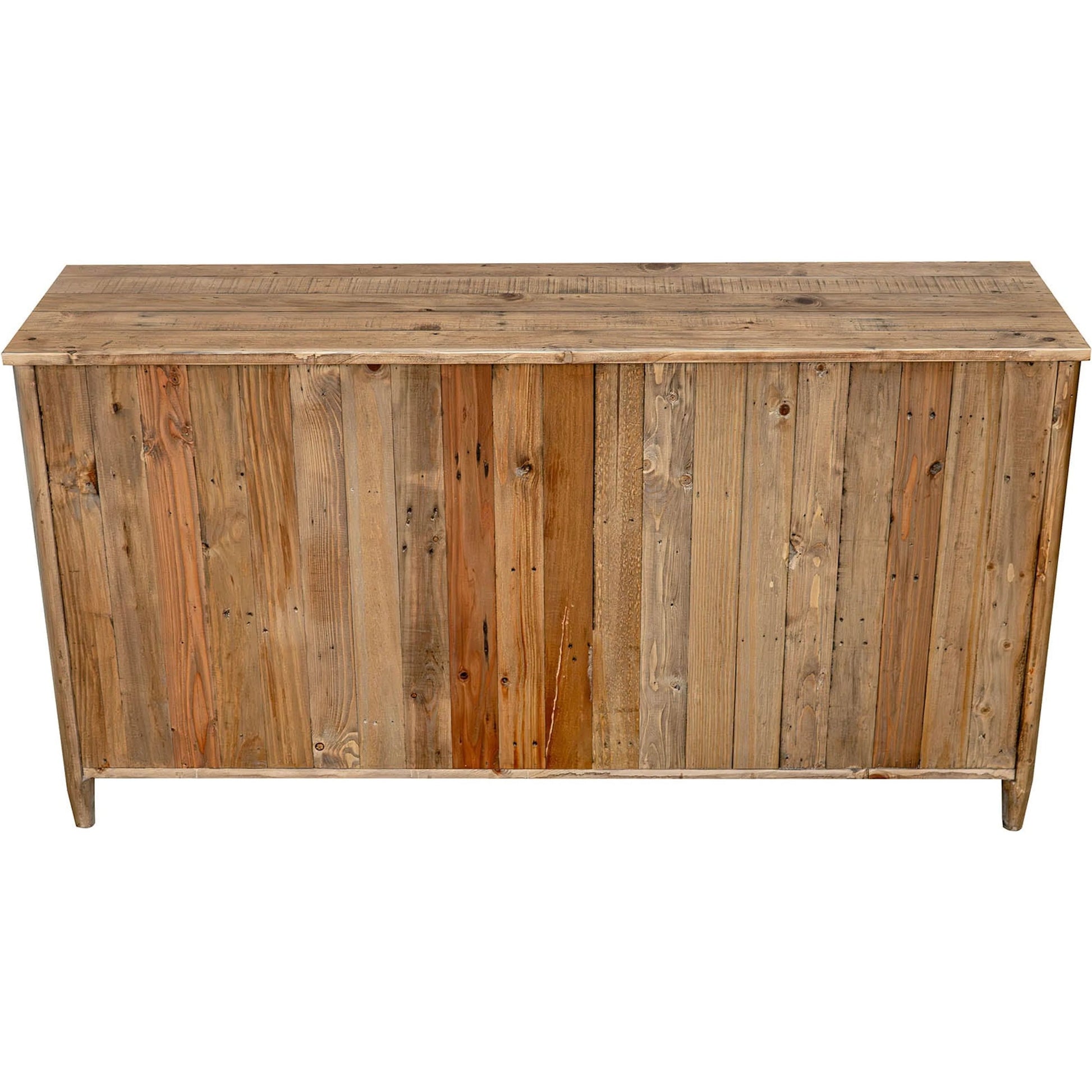 Britanica Sideboard by LH Imports in brown and brown, brass. Made from reclaimed pine, brass in a transitional style.